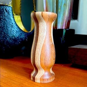 Handcrafted, vintage wood handle holder, heavy gorgeous execution